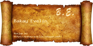 Bakay Evelin névjegykártya